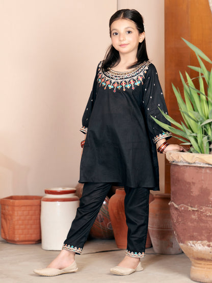 Girls 2Pcs Suit (Summer) VG63-B Black