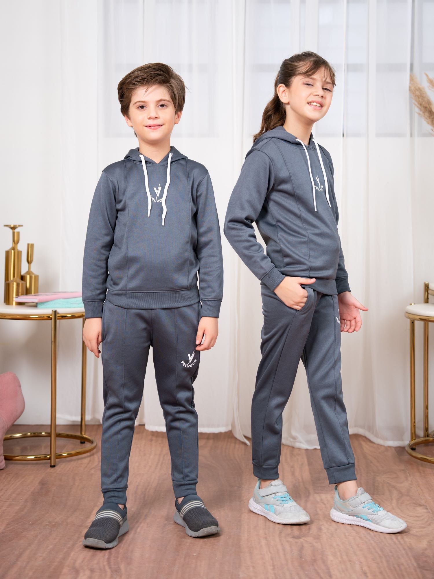 Hooded Tracksuit For Boys & Girls, Poly Athletic Fleece #VWT28-A