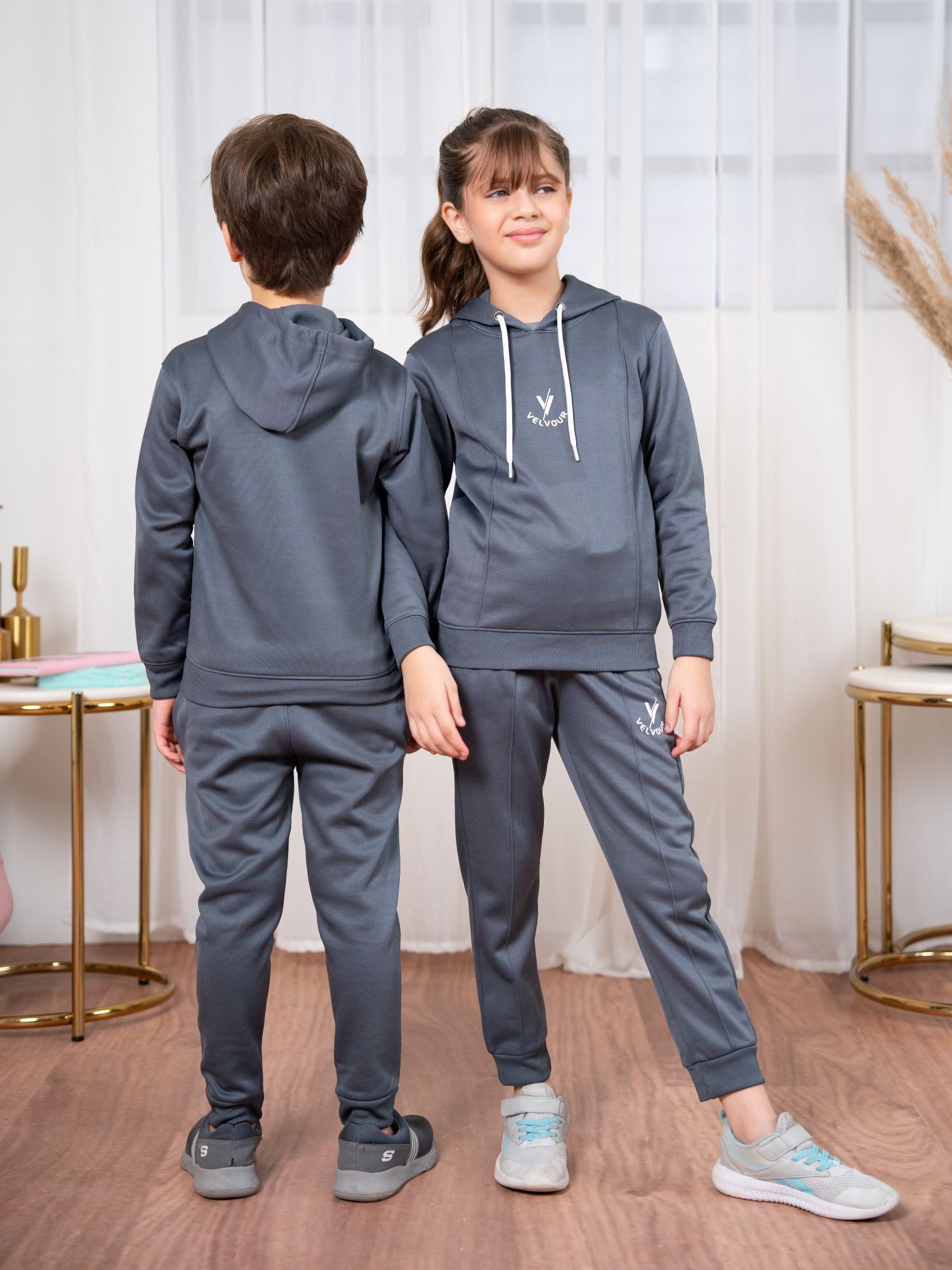 Hooded Tracksuit For Boys & Girls, Poly Athletic Fleece #VWT28-A