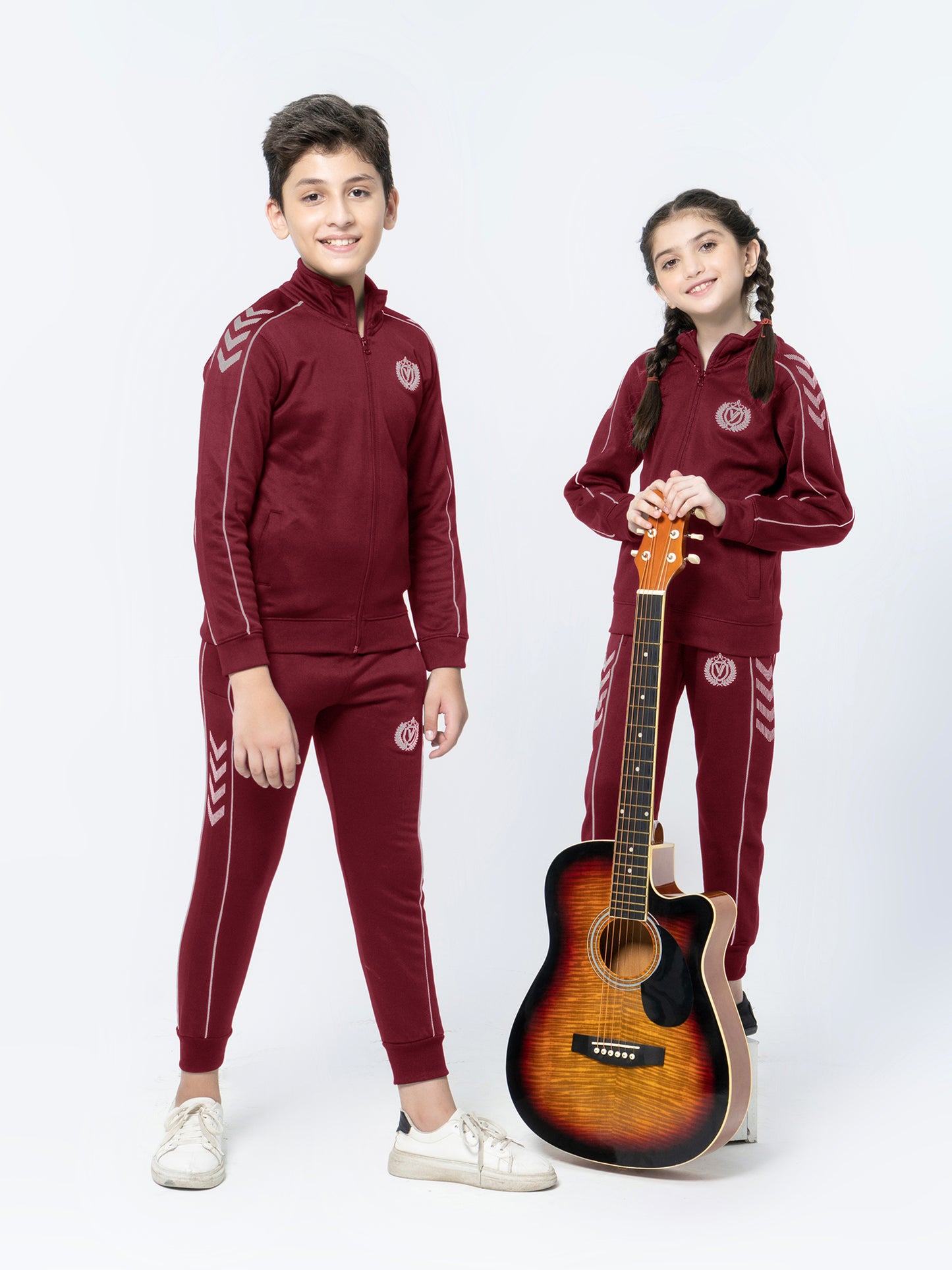 Mock Neck Tracksuit For Boys & Girls, Poly Athletic Fleece #VWT012-E