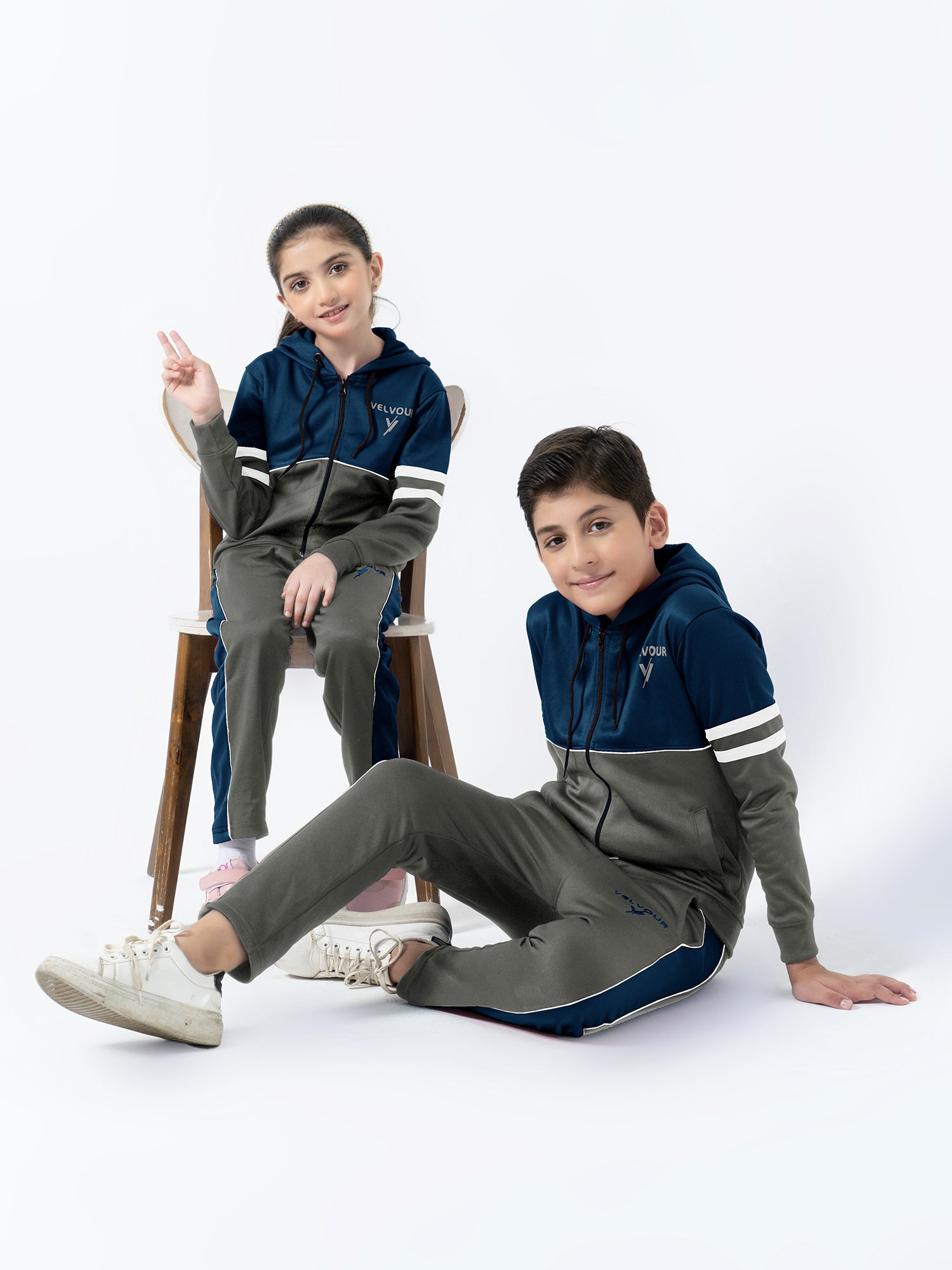 Hooded Tracksuit For Boys & Girls, Poly Athletic Fleece #VWT08-G