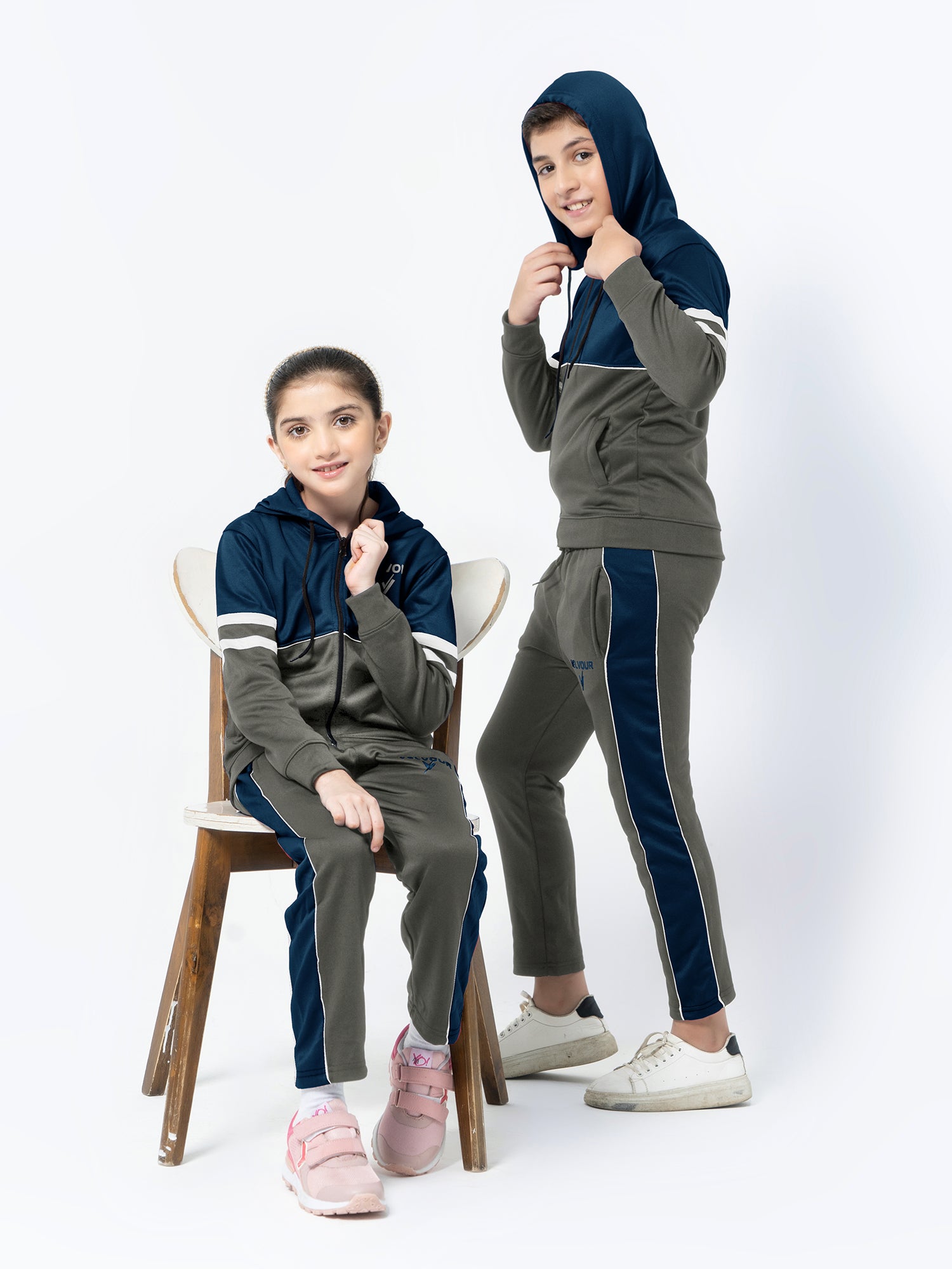 Hooded Tracksuit For Boys & Girls, Poly Athletic Fleece #VWT08-G