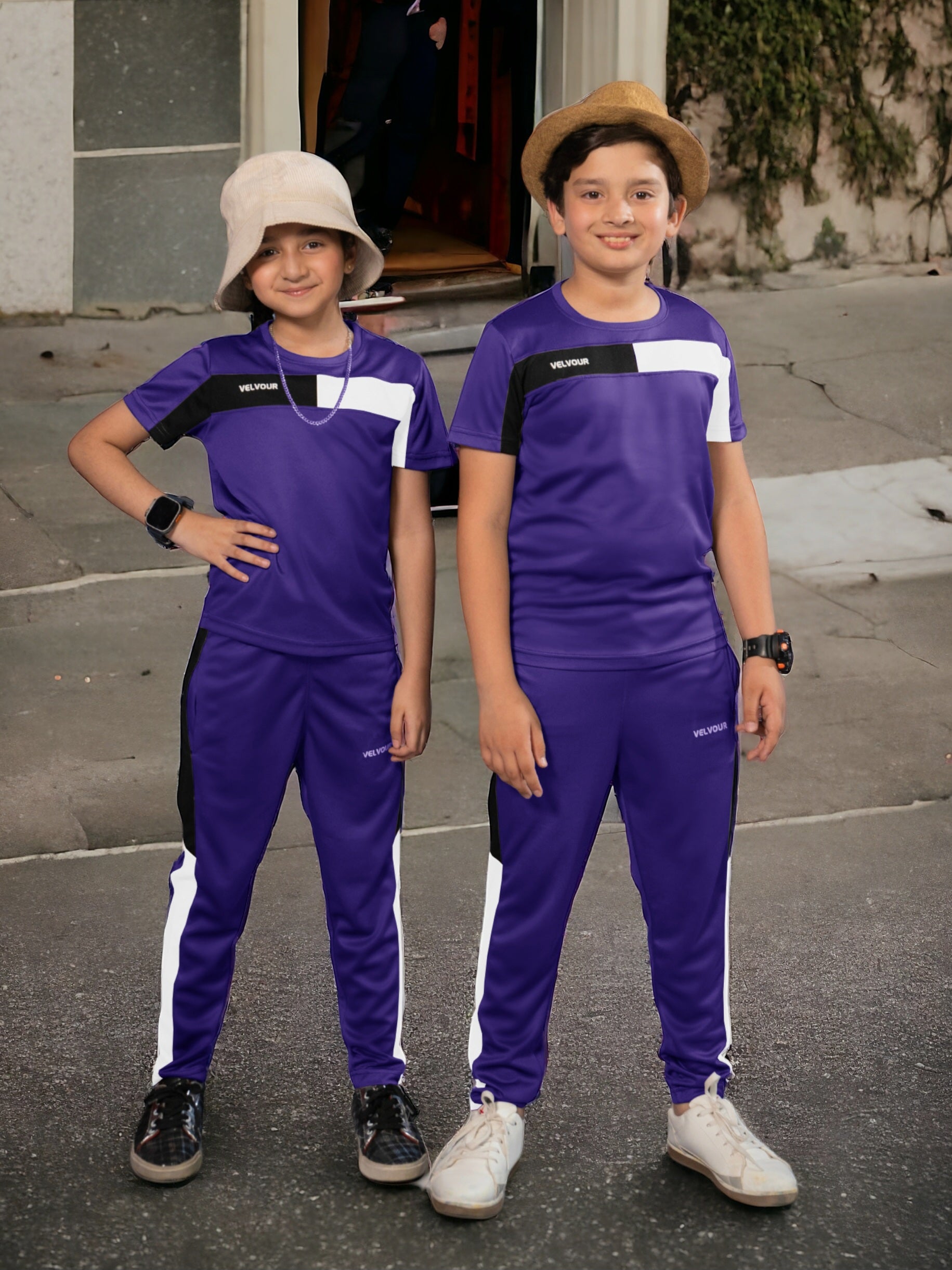 Tracksuit For Boys & Girls Poly athletic Fabric VST51-D