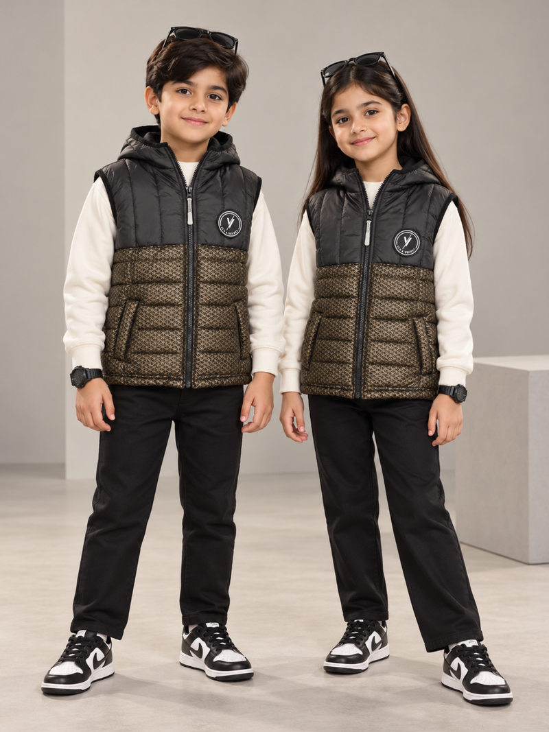 Sleeveless Hooded Puffer For Boys & Girls VJ69-A