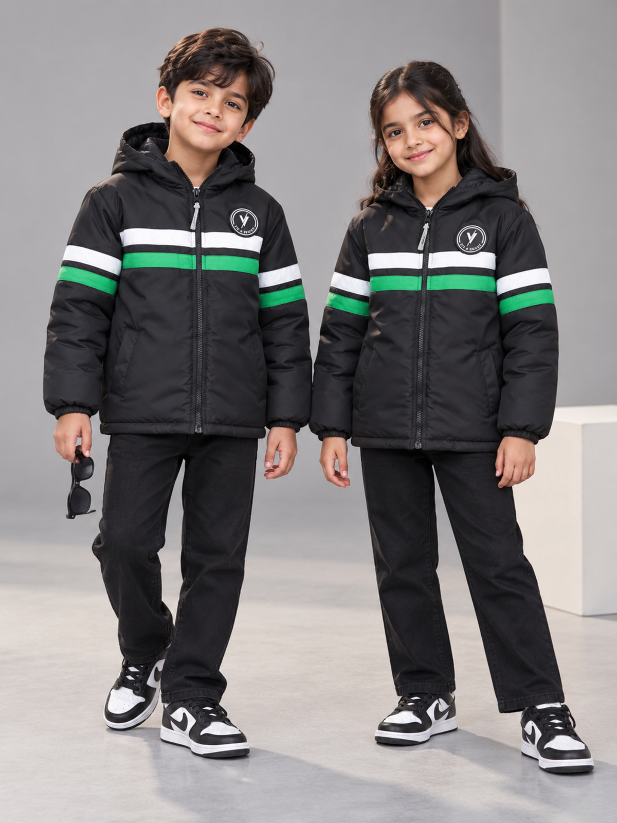 Full Sleeves Hooded Puffer Jacket Boys & Girls VJ78-B