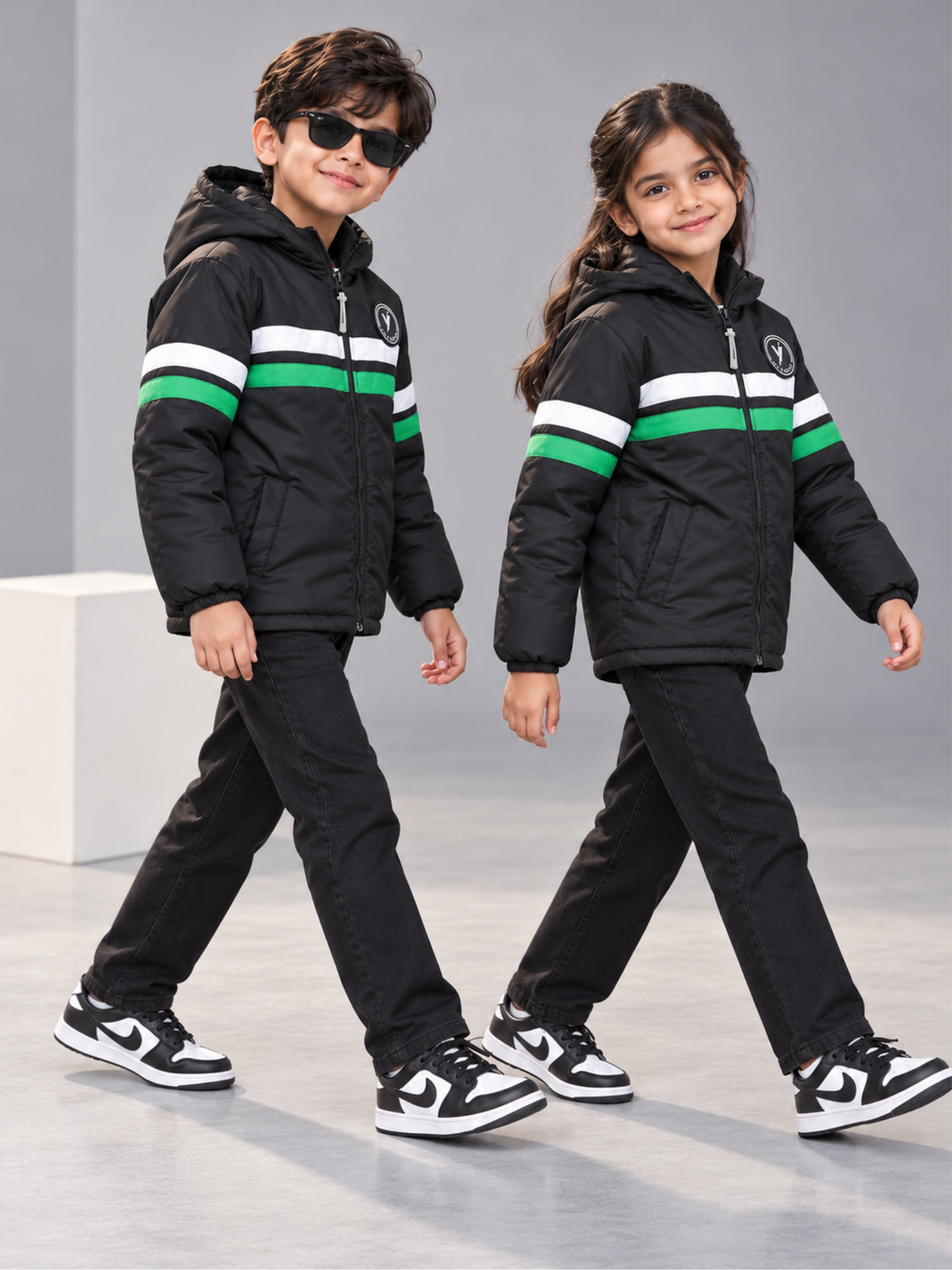 Full Sleeves Hooded Puffer Jacket Boys & Girls VJ78-B