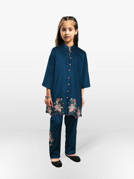 Girls Summer 2Pcs Suit VG78-D Ligth Navy