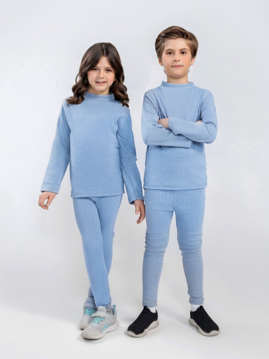 Power stretch ribbed inner suit For Boys & Girls #VIS13 (Sky)