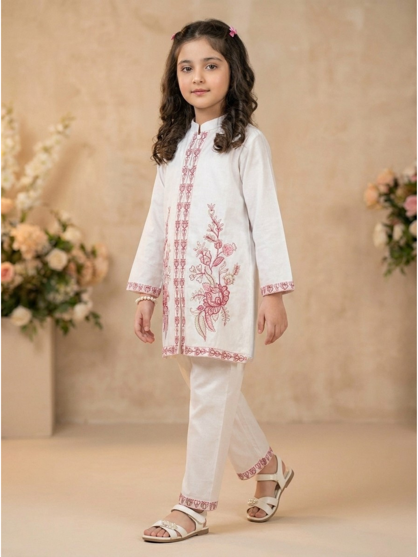 Embroidered Girls Co Ord Set VG210-C