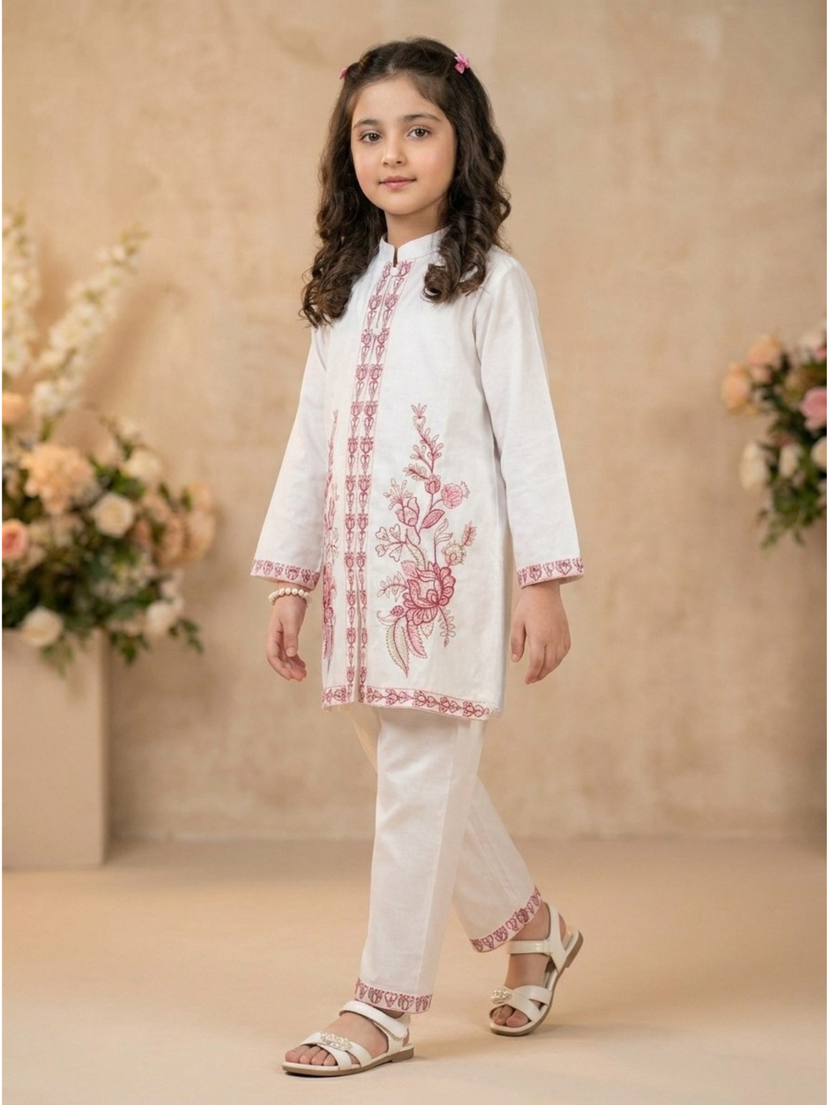 Embroidered Girls Co Ord Set VG210-C
