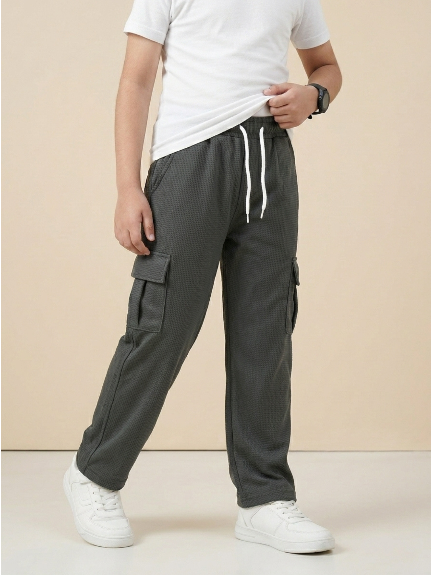 Boys Imported Textured Cargo Trouser VT27-C