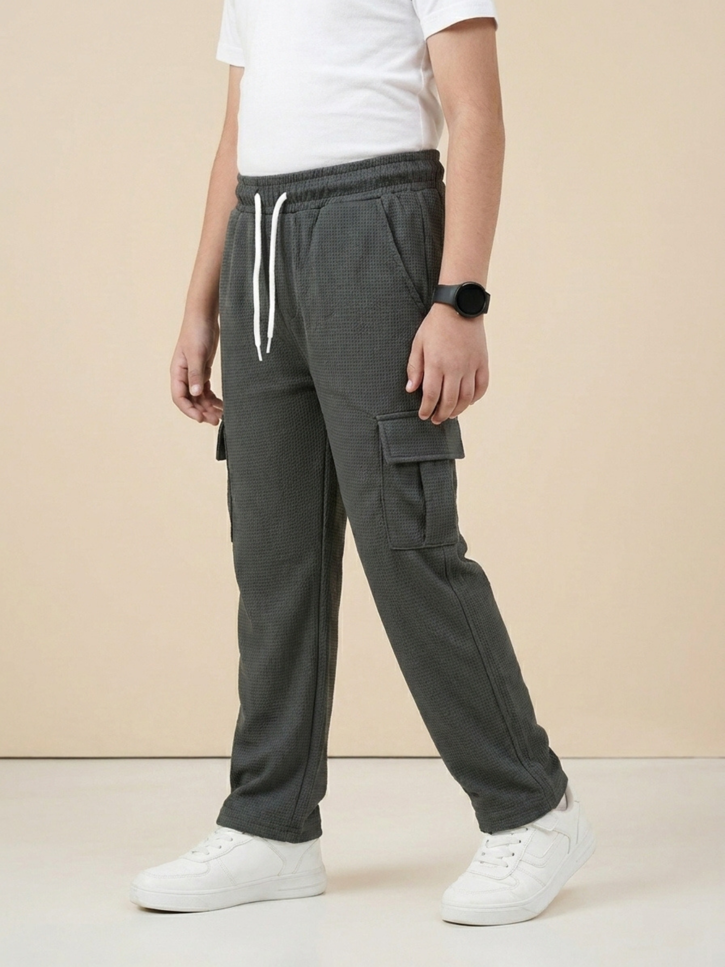 Boys Imported Textured Cargo Trouser VT27-C