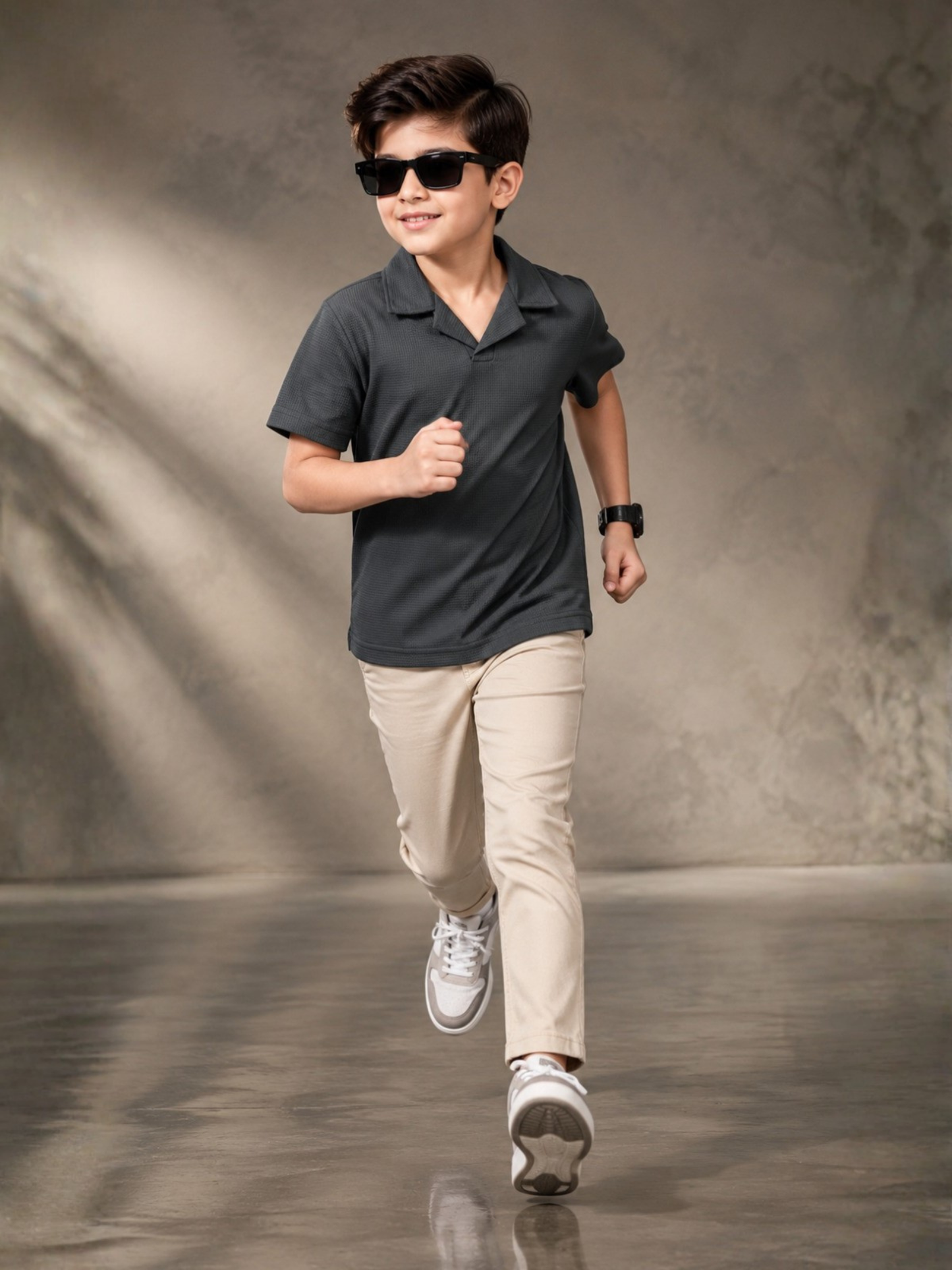 Boys Imported Textured Polo Shirt VP29-C