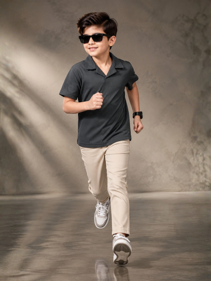 Boys Imported Textured Polo Shirt VP29-C