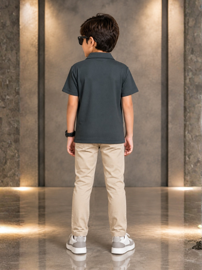 Boys Imported Textured Polo Shirt VP29-C