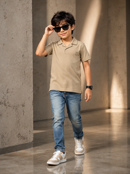 Boys Imported Textured Polo Shirt VP29-A