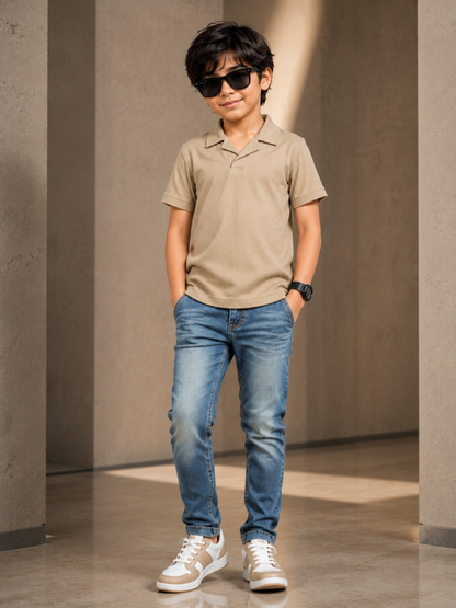 Boys Imported Textured Polo Shirt VP29-A