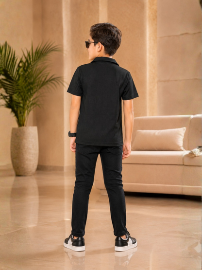 Boys Imported Textured Polo Shirt VP29-B