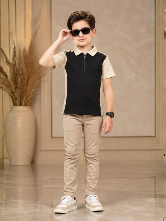 Boys Imported Textured Polo Shirt VP28-A
