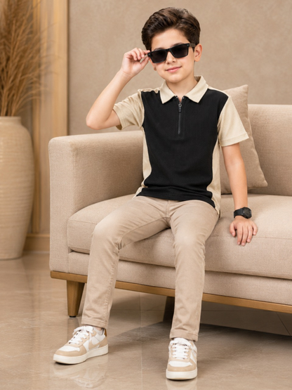 Boys Imported Textured Polo Shirt VP28-A