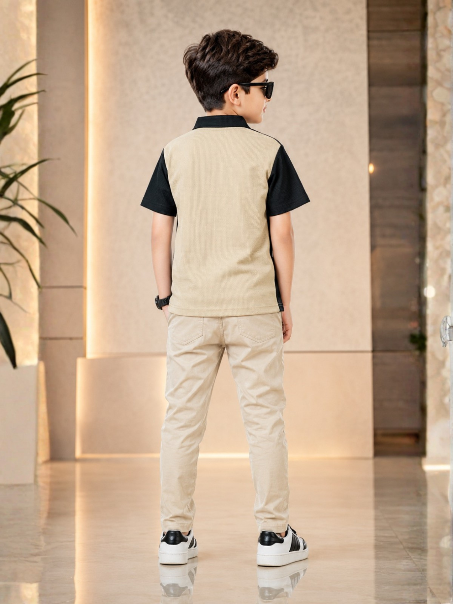 Boys Imported Textured Polo Shirt VP28-B