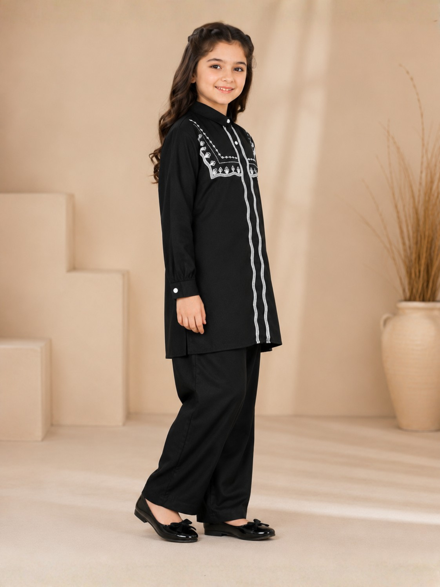 Embroidered Girls Co Ord Set VG222-A