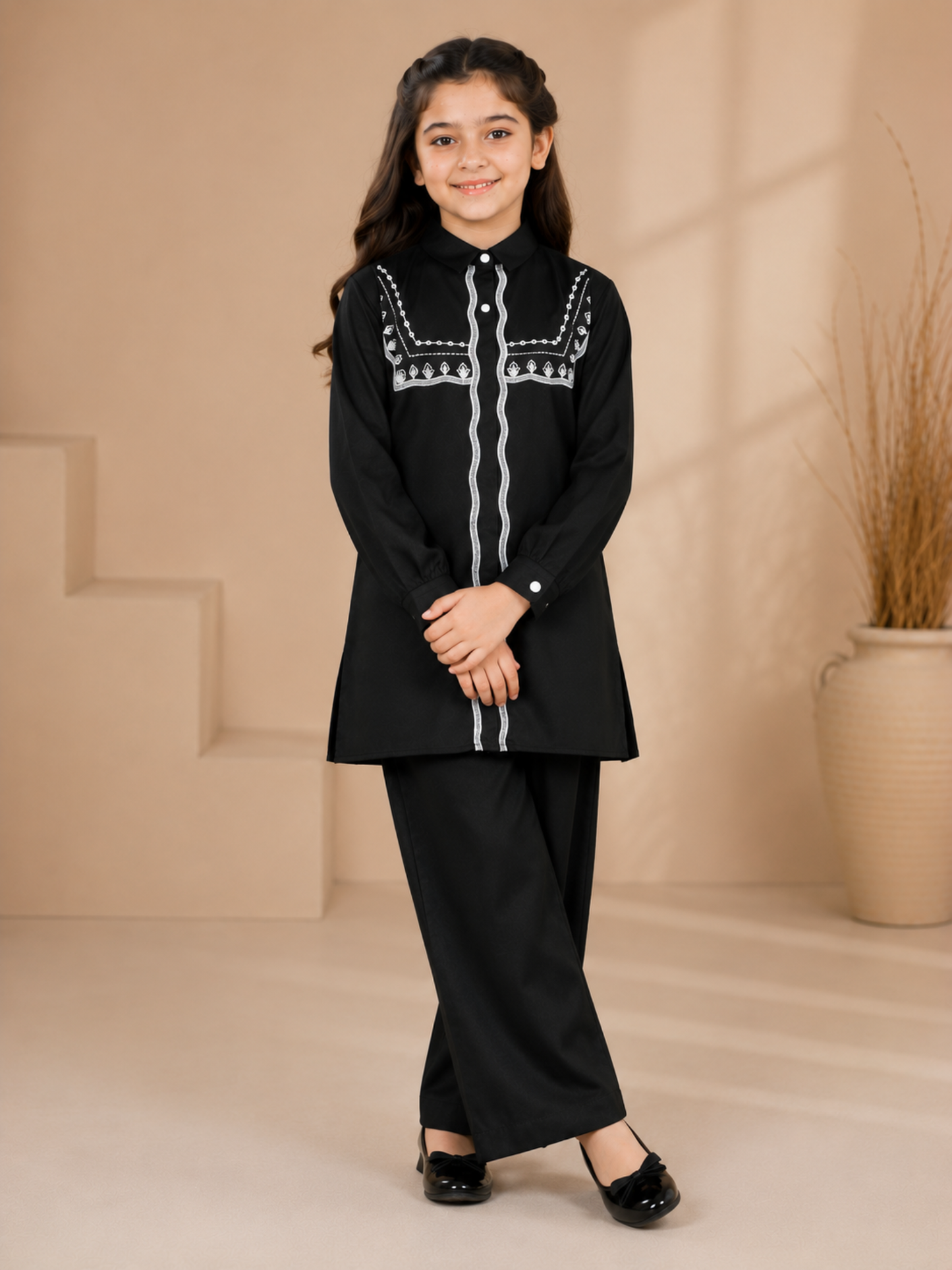 Embroidered Girls Co Ord Set VG222-A