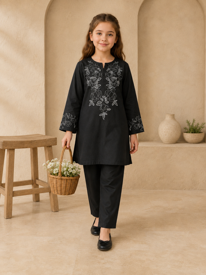 Embroidered Girls Summer 2Pcs Suit VG227-B