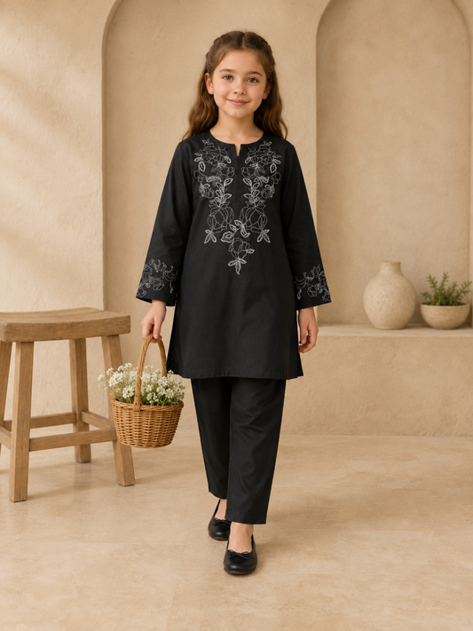 Embroidered Girls Summer 2Pcs Suit VG227-B