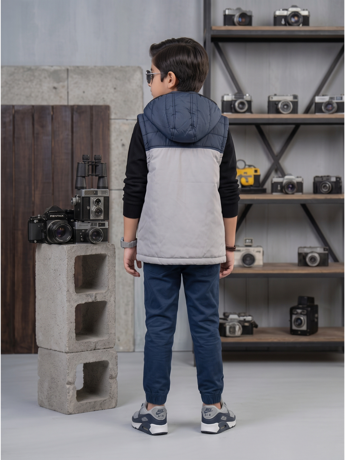 Sleeveless Hooded Puffer For Boys & Girls VJ88-B