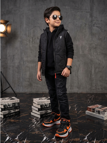 Sleeveless Hooded Puffer For Boys & Girls VJ92-A