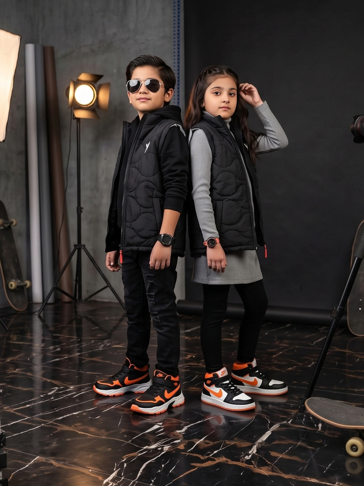 Sleeveless Hooded Puffer For Boys & Girls VJ92-A