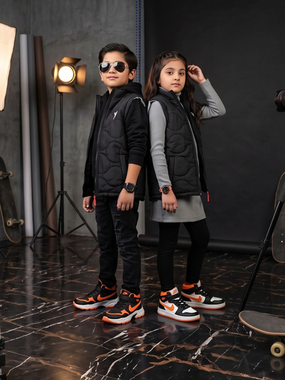 Sleeveless Hooded Puffer For Boys & Girls VJ92-A