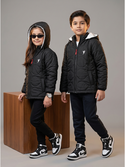 Full Sleeves Hooded Puffer Jacket Boys & Girls VJ93-B