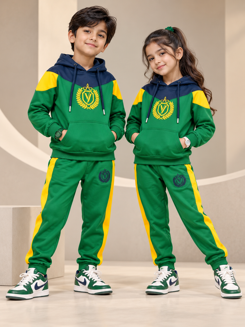 Hooded Tracksuit For Boys & Girls, Fleece #VWT37