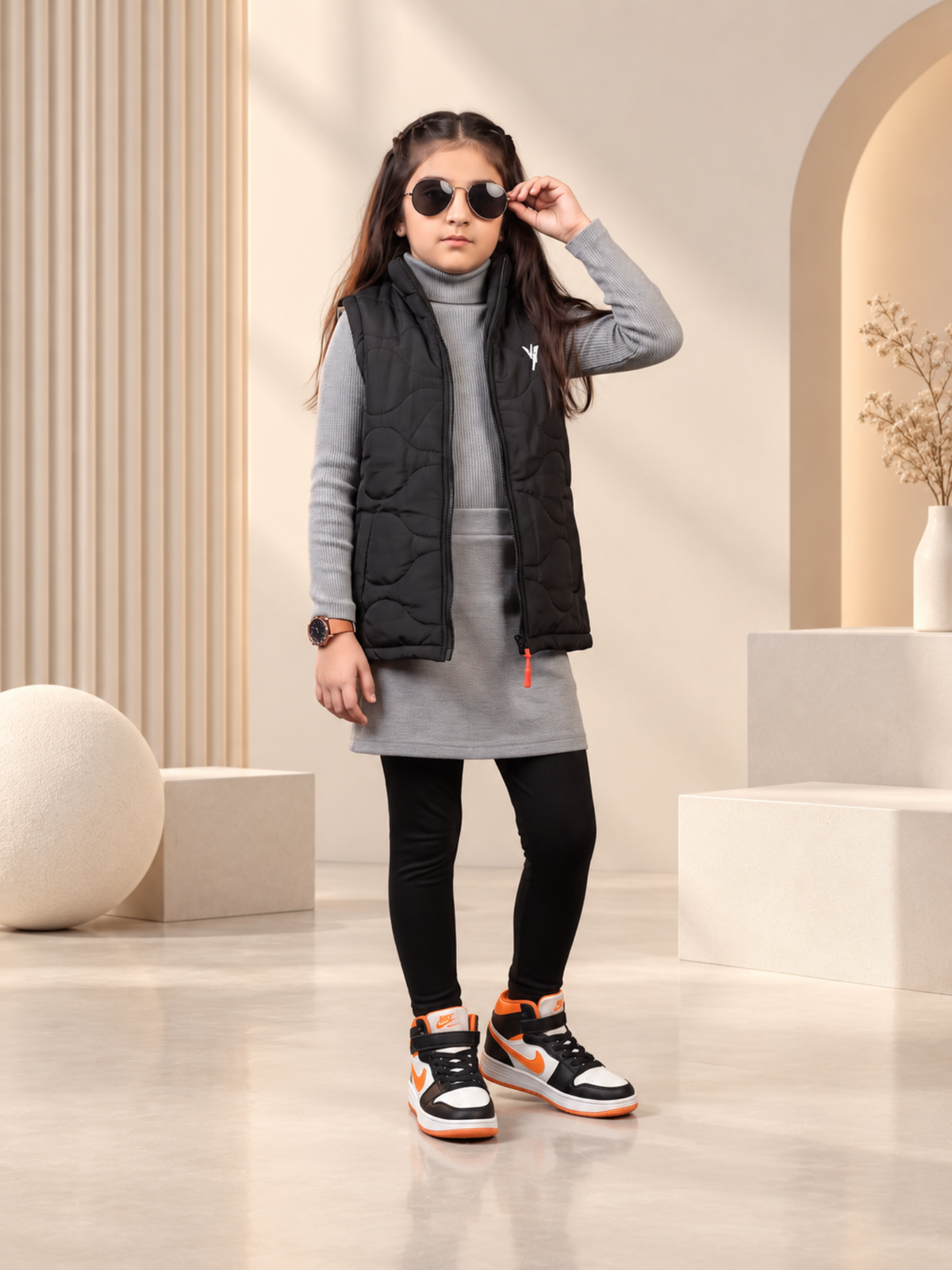 Sleeveless Hooded Gilet For Boys & Girls VJ92-A