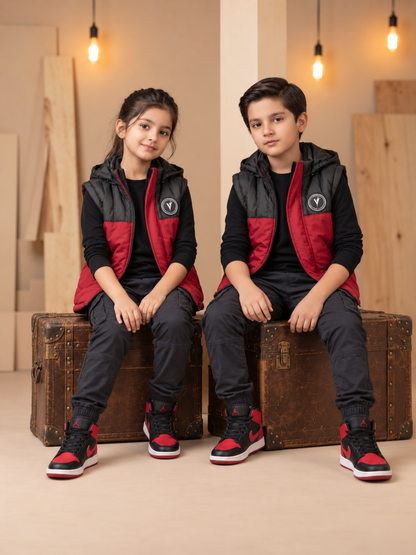 Sleeveless Hooded Puffer For Boys & Girls VJ88-A