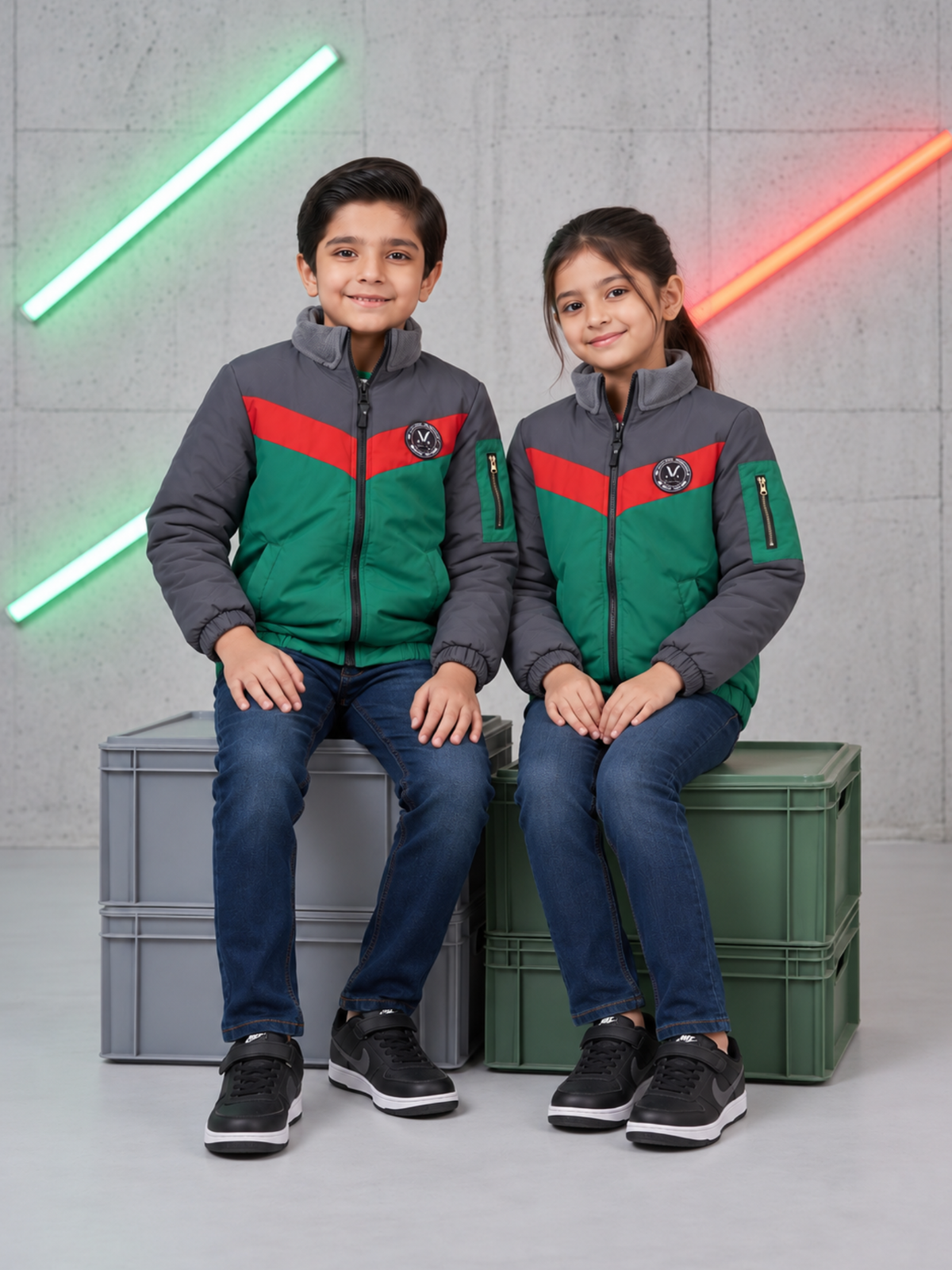 Full Sleeves Puffer Jacket Boys & Girls VJ89-B