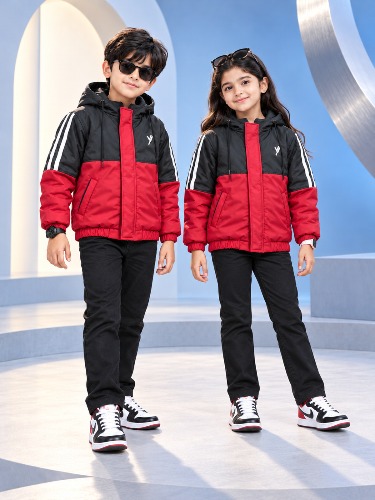 Full Sleeves Hooded Puffer Jacket Boys & Girls VJ95-B