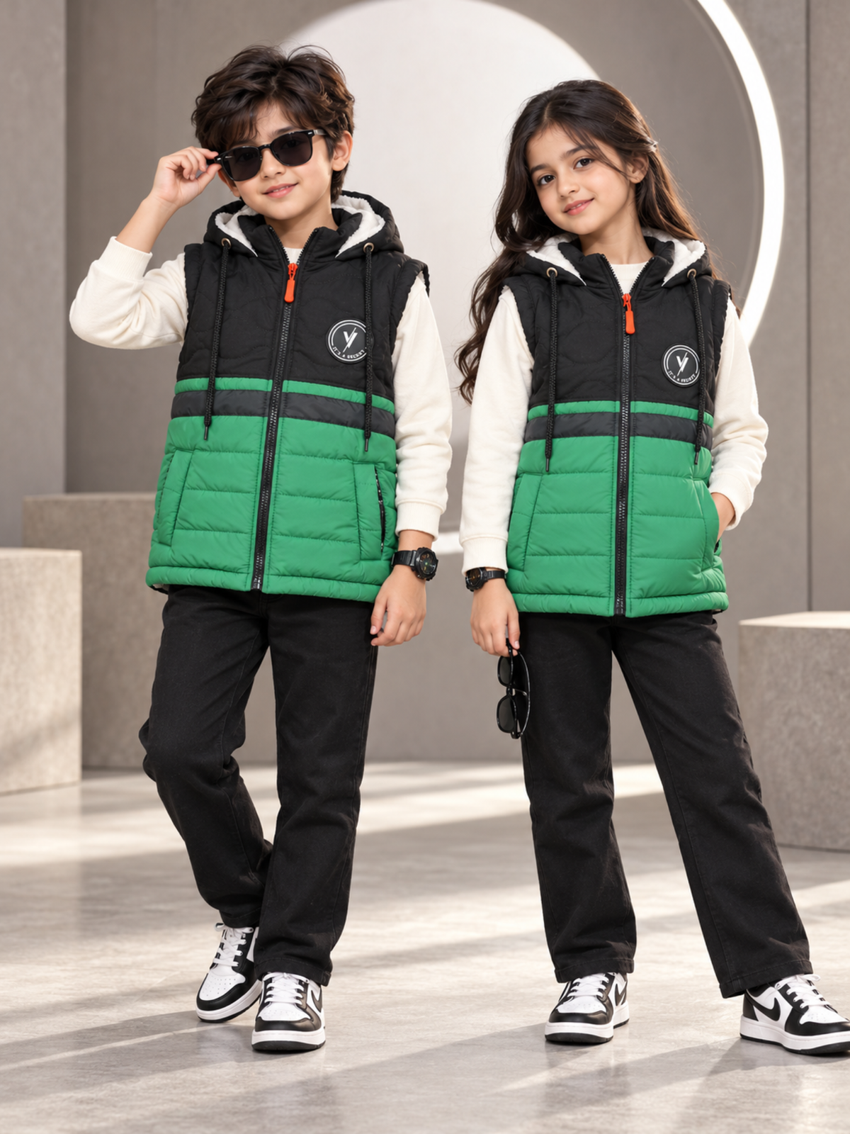 Sleeveless Hooded Gilet For Boys & Girls VJ96-A