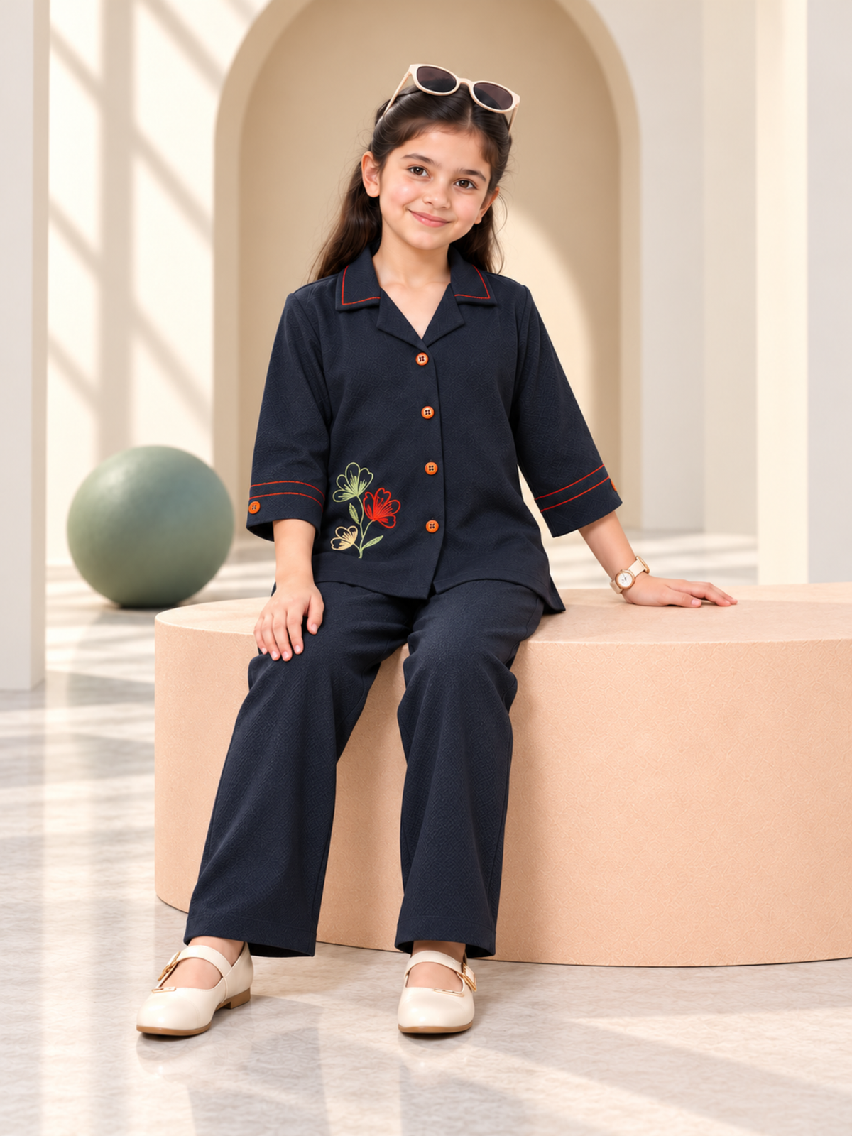 Girls Winter 2Pcs Embroidered suit VG217-A