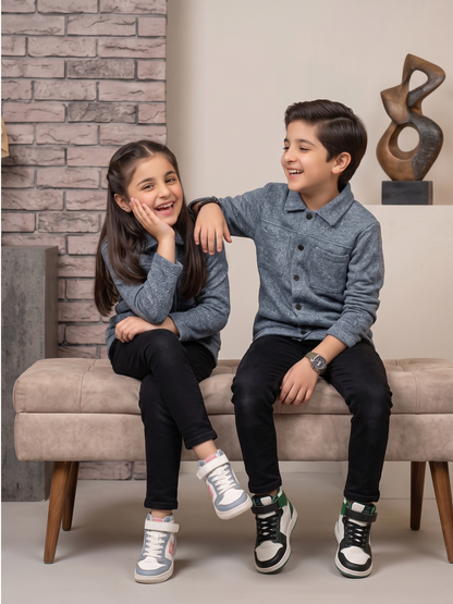 Fleece Shirt Jacket For Boys & Girls VWT63-A
