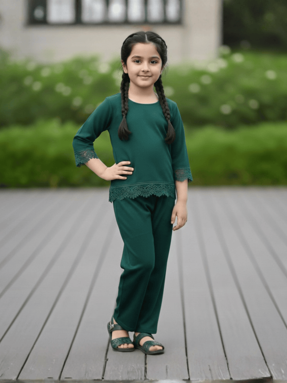 Girls Winter 2Pcs Printed Suit VG196-A