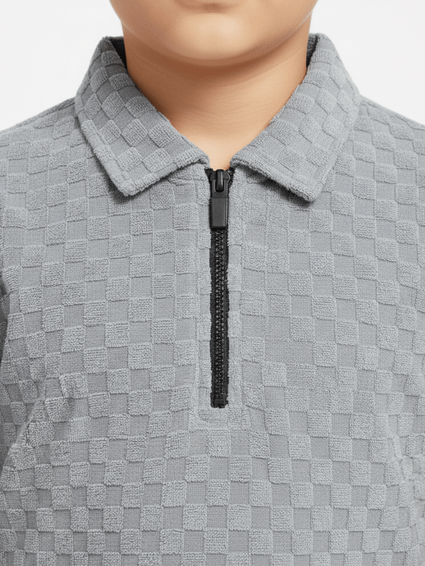 Boys Zip Collar Polo Shirt VP22-B