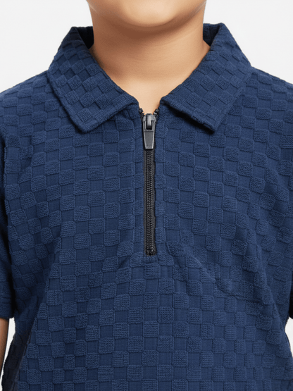 Boys Zip Collar Polo Shirt VP22-C