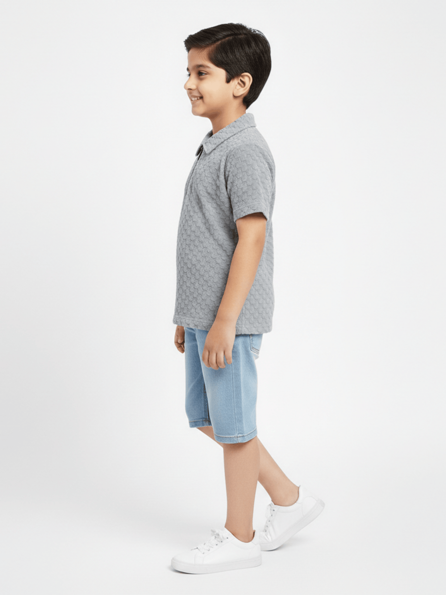 Boys Zip Collar Polo Shirt VP22-B