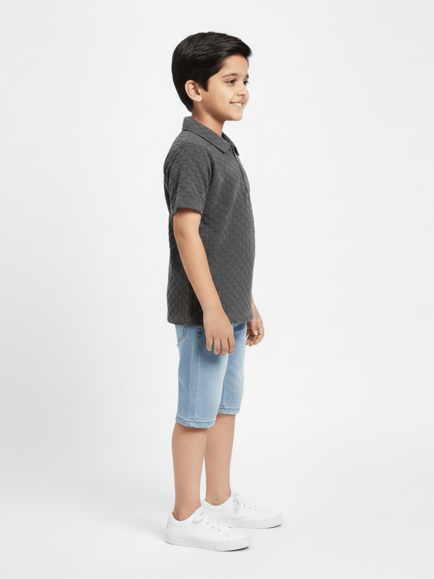 Boys Zip Collar Polo Shirt VP22-A