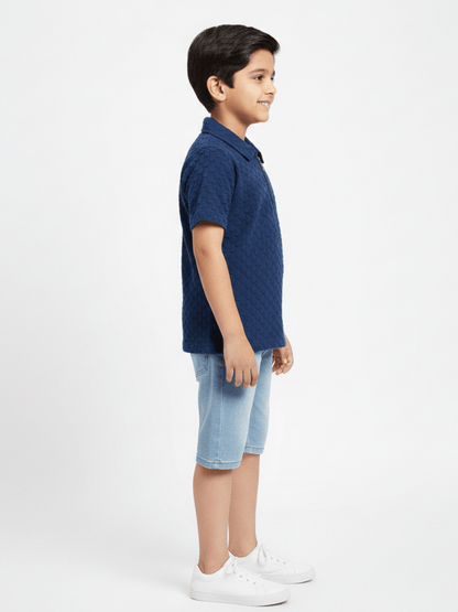 Boys Zip Collar Polo Shirt VP22-C