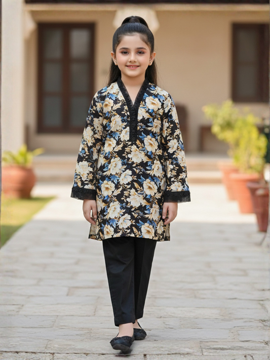 Girls Printed 2Pcs Suit VG189-A