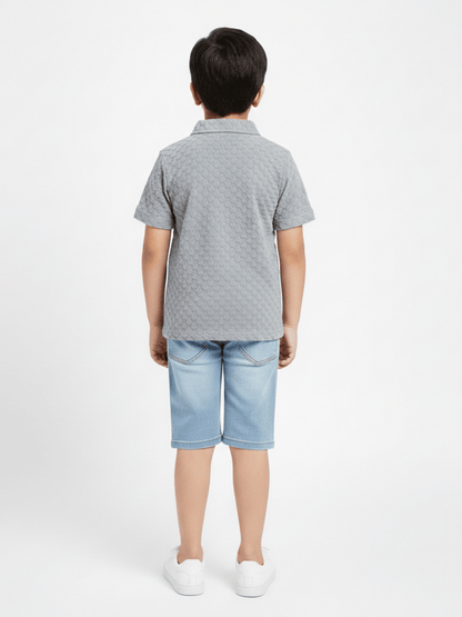 Boys Zip Collar Polo Shirt VP22-B